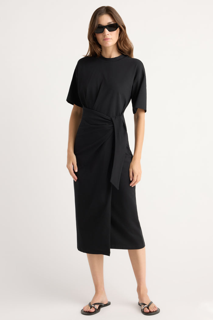 Renée | Noa Organic Cotton T-Shirt Wrap Dress in Size Small