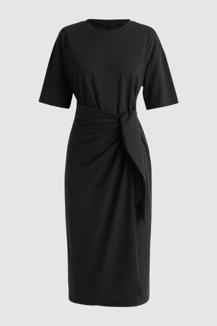Renée | Noa Organic Cotton T-Shirt Wrap Dress in Size Small - Flat
