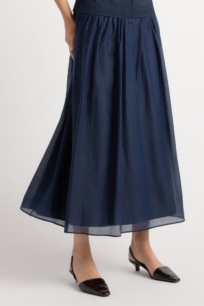 Renée | Octavia Balloon-Sleeve Shirred Dress in Size Small