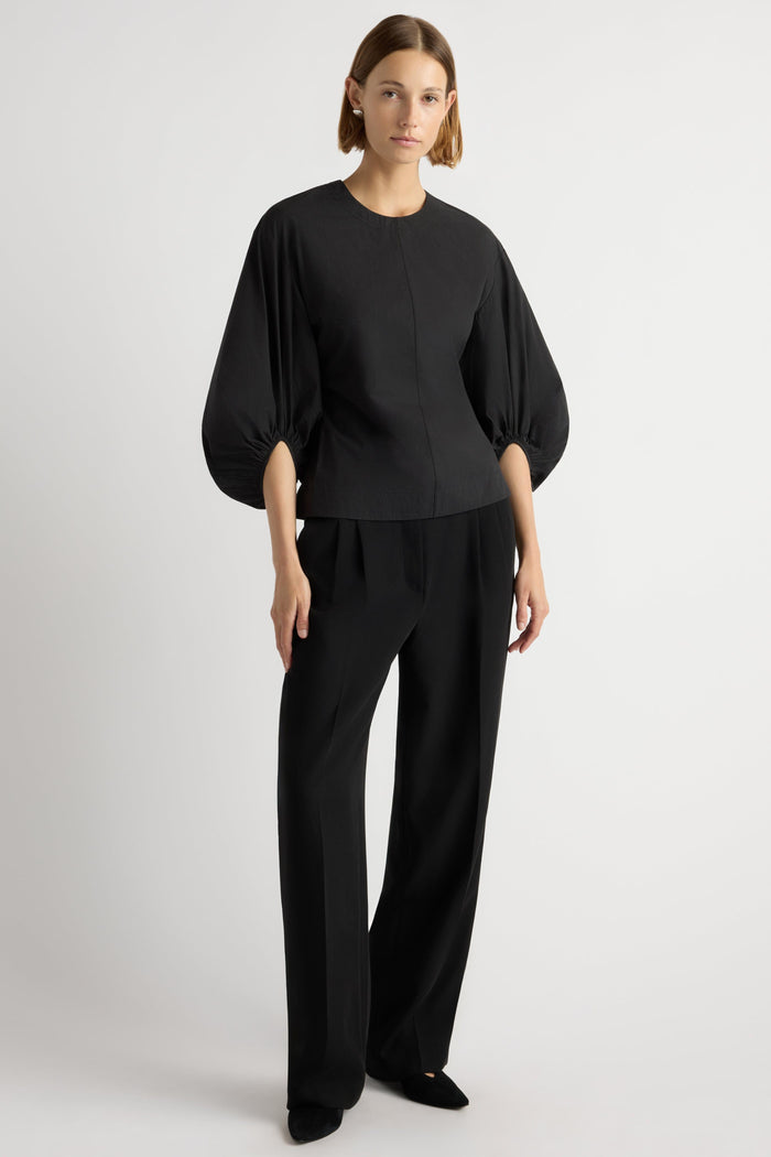 Mali | Odessa Sculpted Balloon-Sleeve Blouse in Size Small