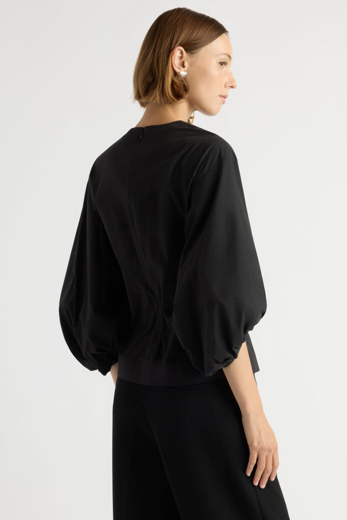 Mali | Odessa Sculpted Balloon-Sleeve Blouse in Size Small