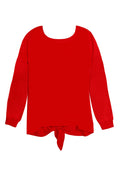 OLIVA DROP SHLDR TIE BK SWTR - APPLE