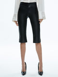 OLIVIA LOW RISE VEGAN CLAM DIGGER PANT - BLACK