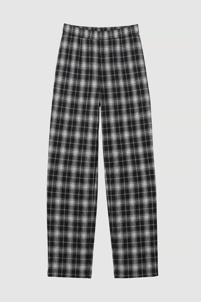 Aya | Ondine Plaid Stretch-Waist Pant in Size Small - Flat