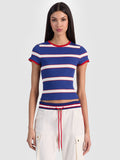 ONIE BABY RINGER TEE - GLAMOUR STRIPE TWILIGHT BLUE