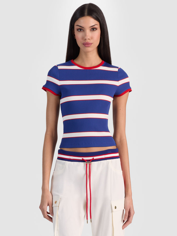 ONIE BABY RINGER TEE - GLAMOUR STRIPE TWILIGHT BLUE