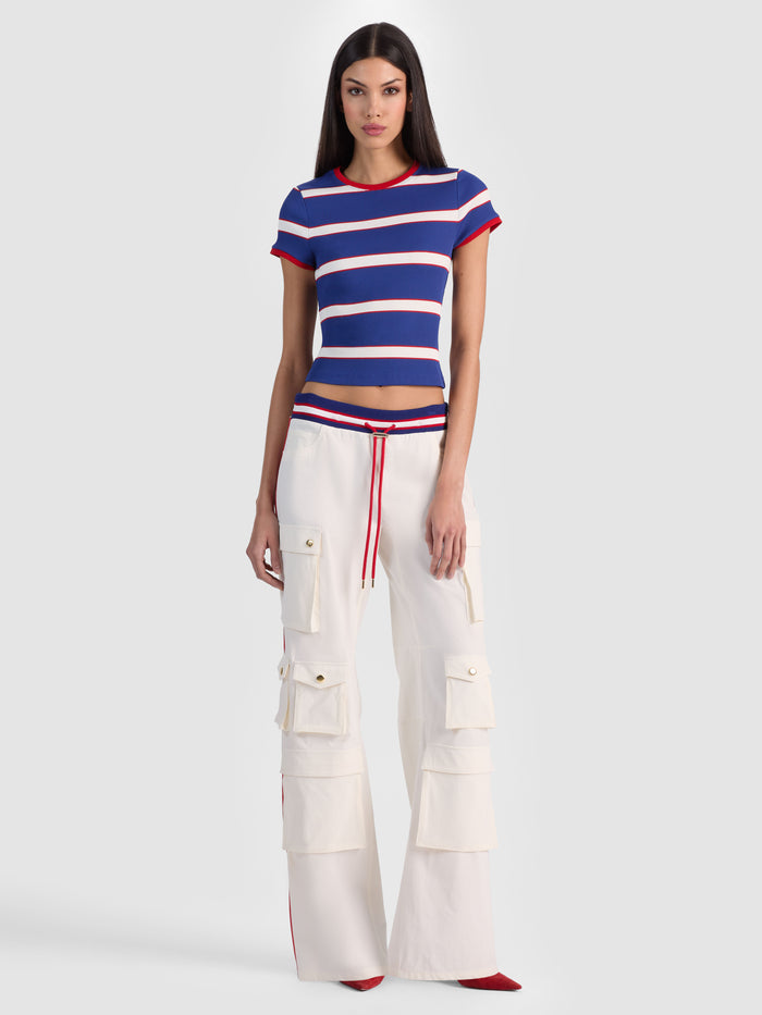 ONIE BABY RINGER TEE - GLAMOUR STRIPE TWILIGHT BLUE