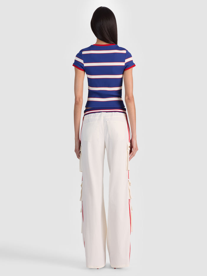 ONIE BABY RINGER TEE - GLAMOUR STRIPE TWILIGHT BLUE