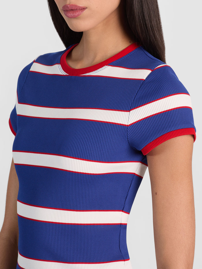 ONIE BABY RINGER TEE - GLAMOUR STRIPE TWILIGHT BLUE