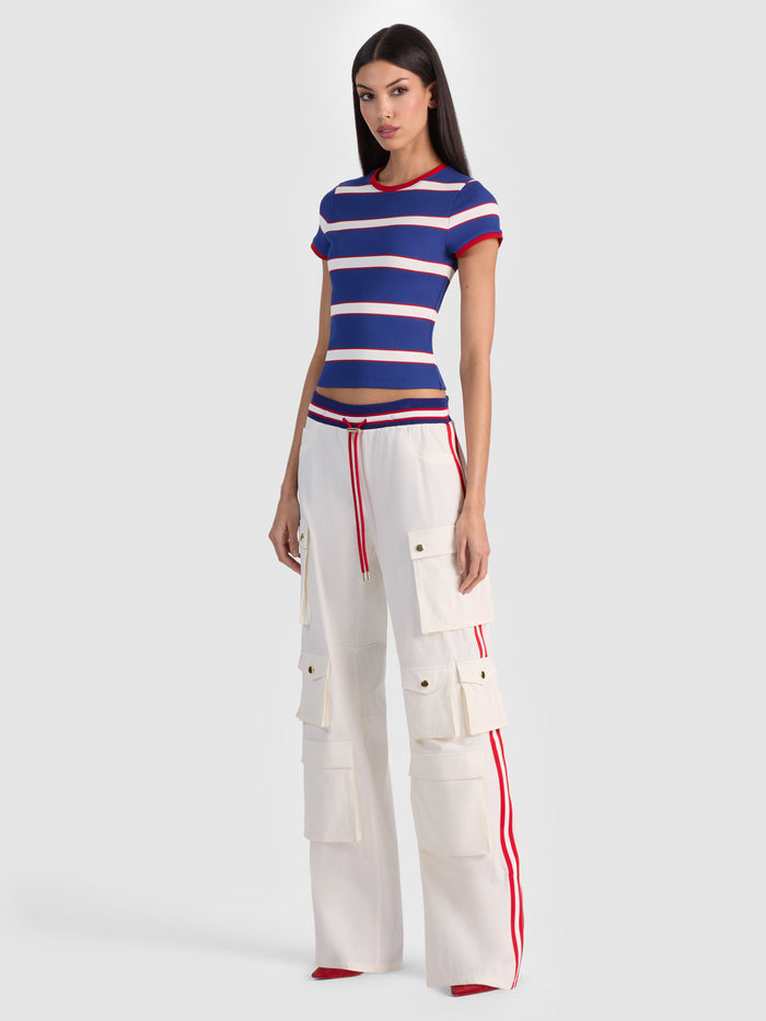 ONIE BABY RINGER TEE - GLAMOUR STRIPE TWILIGHT BLUE