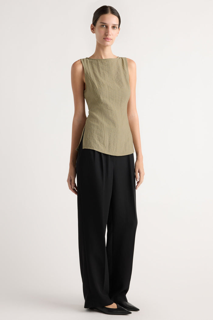 Karolina | Orion Double-Pleated Tailored Pant in Size Small