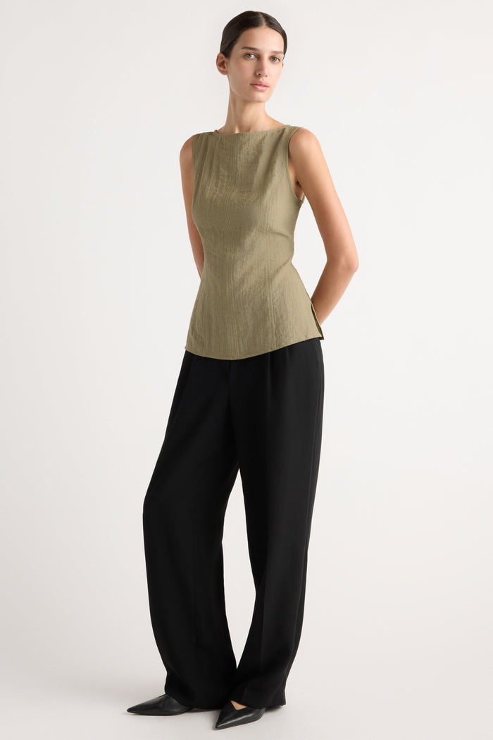 Karolina | Orion Double-Pleated Tailored Pant in Size Small