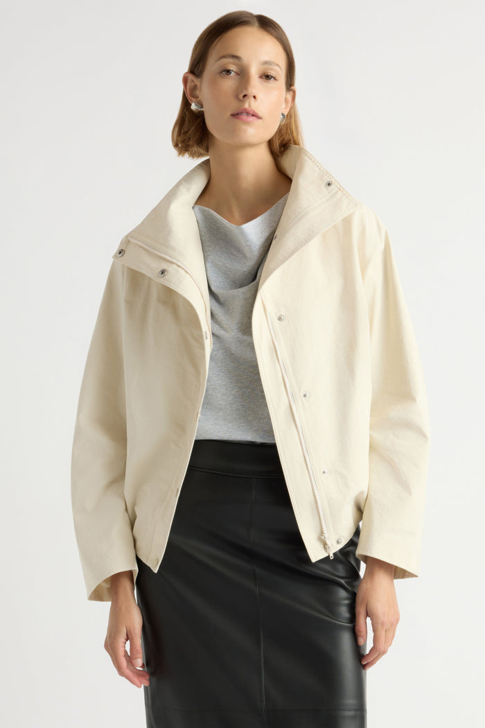 Mali | Padma Two-Way Zip Collared Jacket in Size Small
