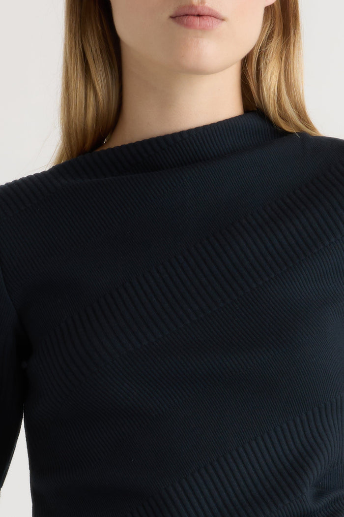 Jess | Pauline Ribbed Asymmetric-Neck Top in Size Small