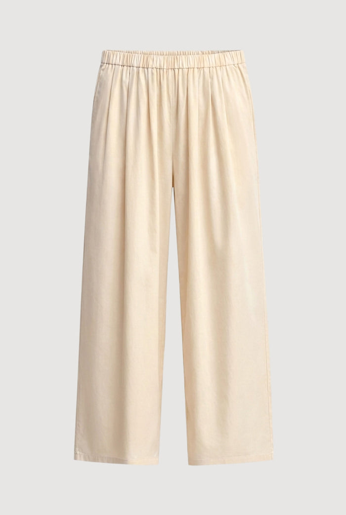 Arya | Paula Stretch-Waist Organic Cotton Pant in Size Small - Flat