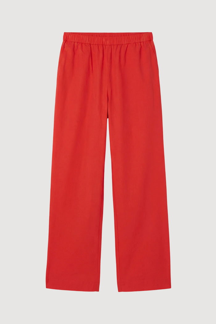 Aya | Paula Stretch-Waist Organic Cotton Pant - Flat