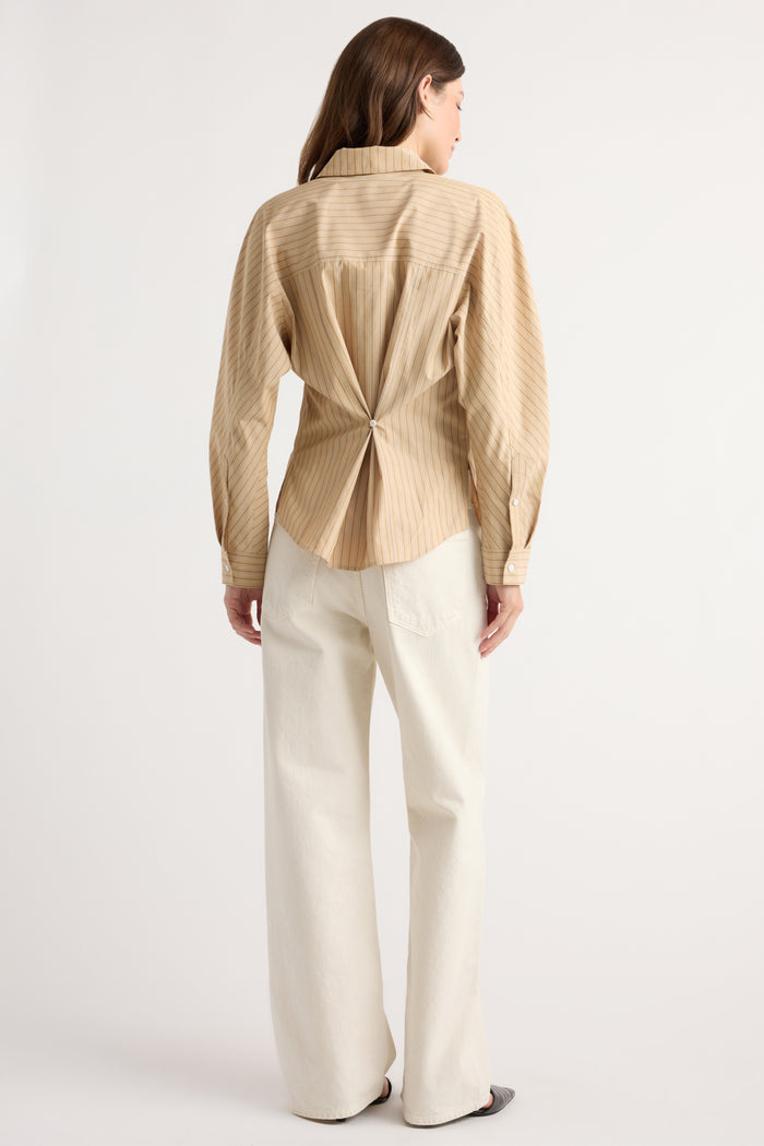 Renée | Phoenix Cinch-Waist Back-Button Shirt in Size Small