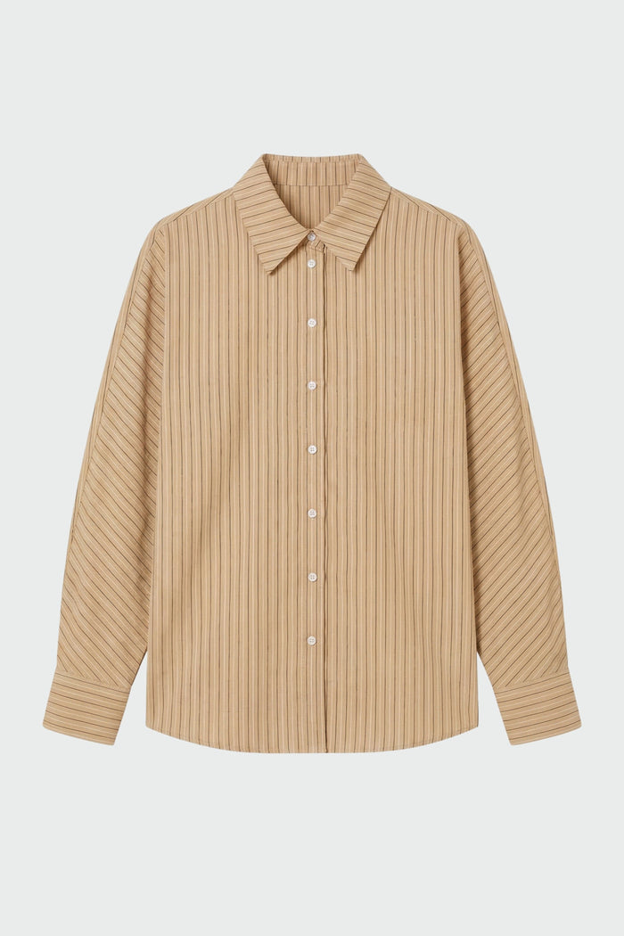 Renée | Phoenix Cinch-Waist Back-Button Shirt in Size Small - Flat