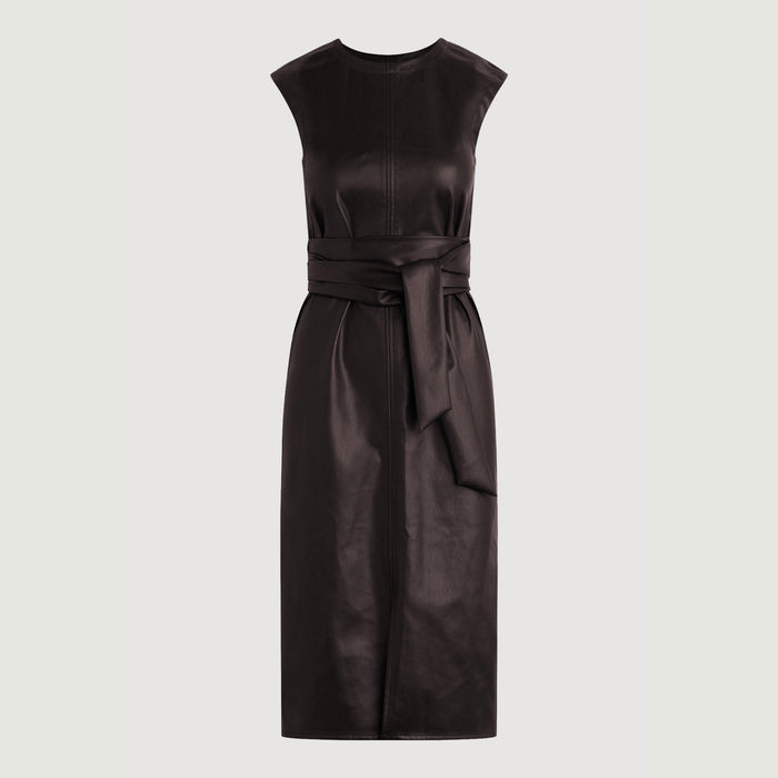 Pilar Vegan Leather Tie-Front Dress (Petite)