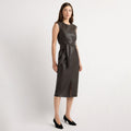 Pilar Vegan Leather Tie-Front Dress