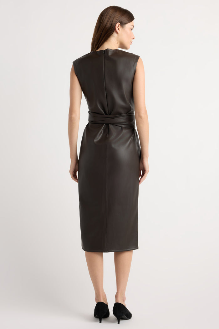 Renée | Pilar Vegan Leather Tie-Front Dress in Size Small