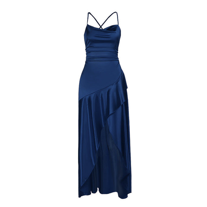 Polka-dot Ruffled Hem Slip Dress
