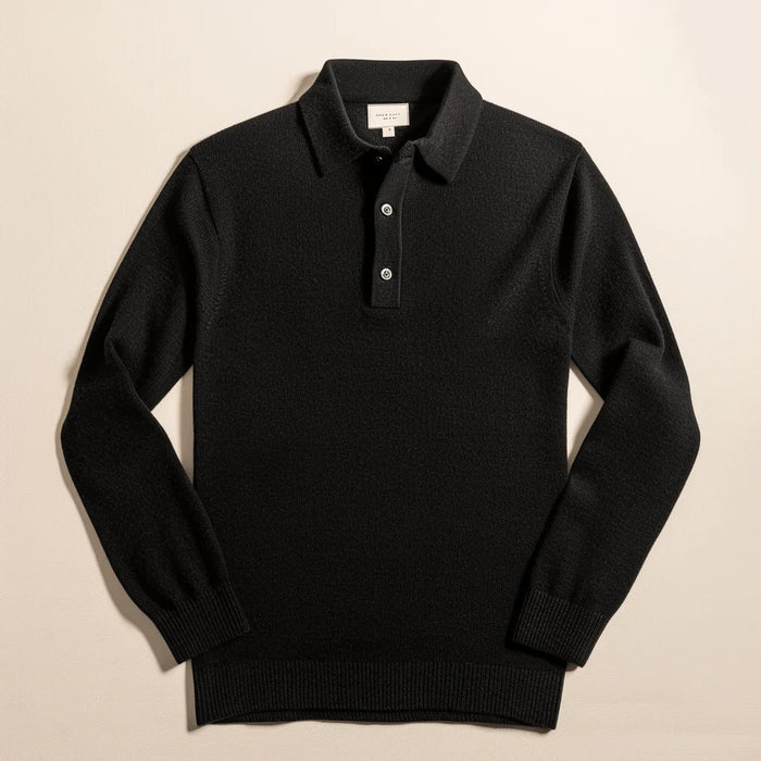 Polo Knit Sweater Men Long Sleeve Casual Pullover