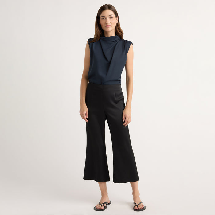 Renée | Priscilla Satin Kick Flare Pant in Size Extra Small