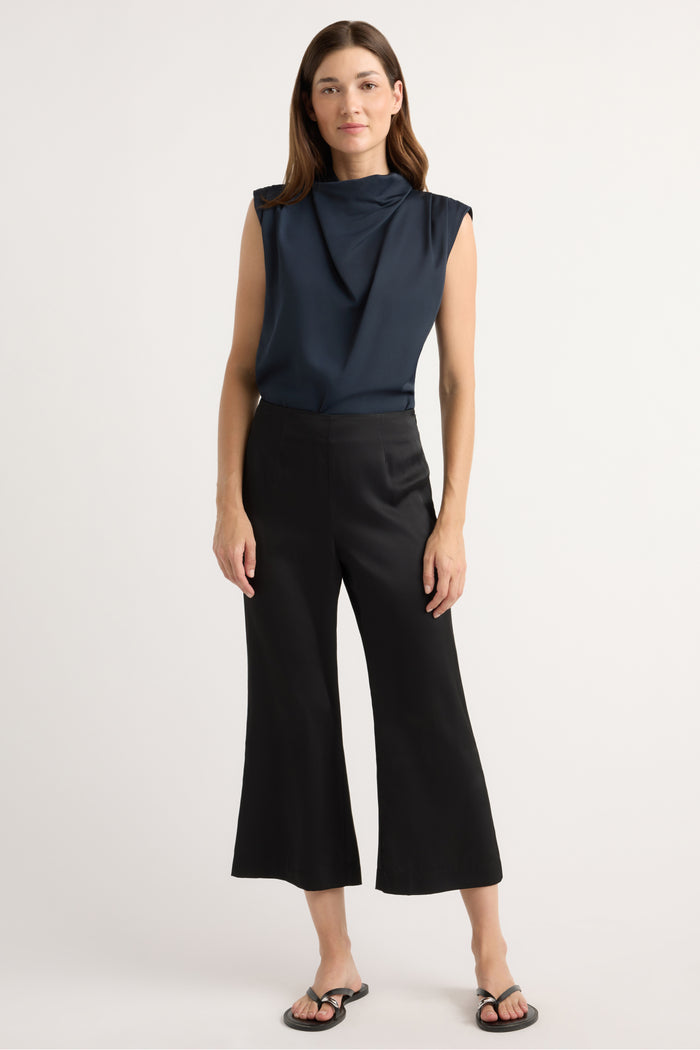 Renée | Priscilla Satin Kick Flare Pant in Size Extra Small