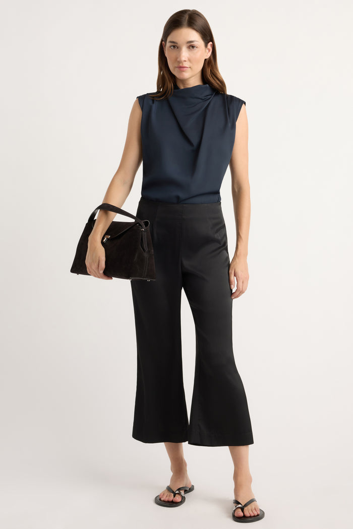 Renée | Priscilla Satin Kick Flare Pant in Size Extra Small
