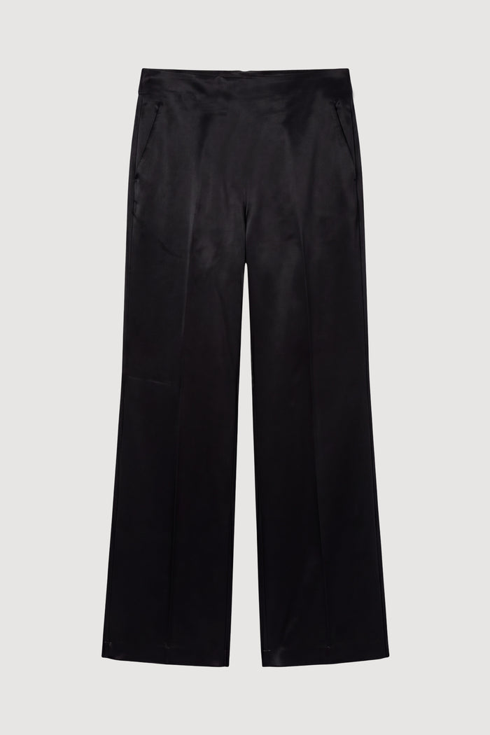 Renée | Priscilla Satin Kick Flare Pant in Size Extra Small - Flat