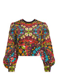 QUILLA STRONG SHOULDER CROP TOP - KALEIDOSCOPE FLORAL