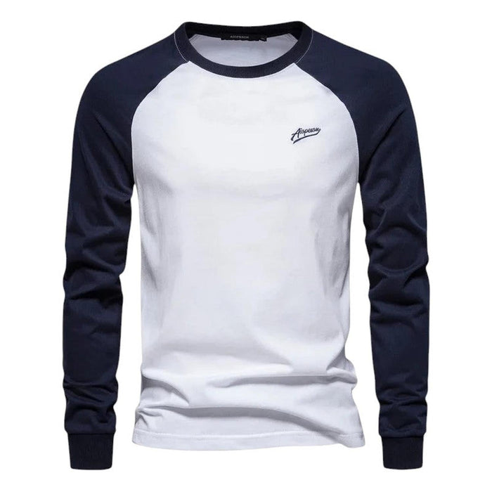 Raglan Shirt Men Long Sleeve Crew Neck Regular Fit Casual Sportswear