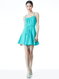 RAINA GODET MINI DRE W BELT - AQUA