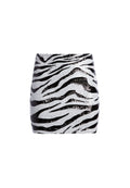 RAMOS ZEBRA SEQUIN MINI SKIRT - LG TIGER SFT WHITE/BLACK