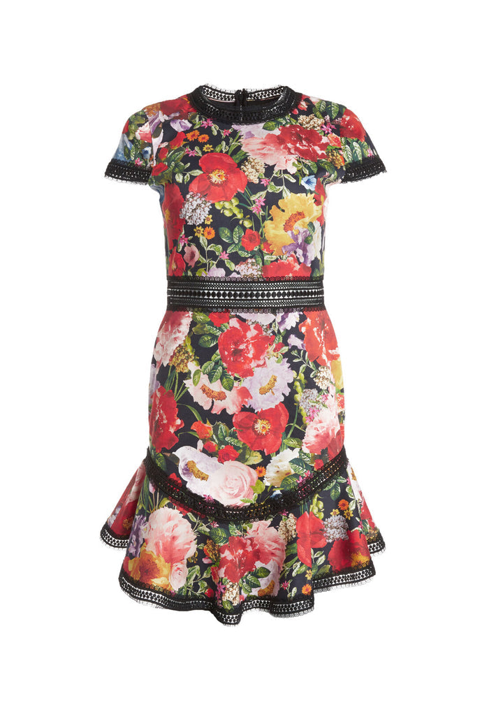 RAPUNZEL CURVE HEM FIT FLR DS - BLOOMING GARDEN