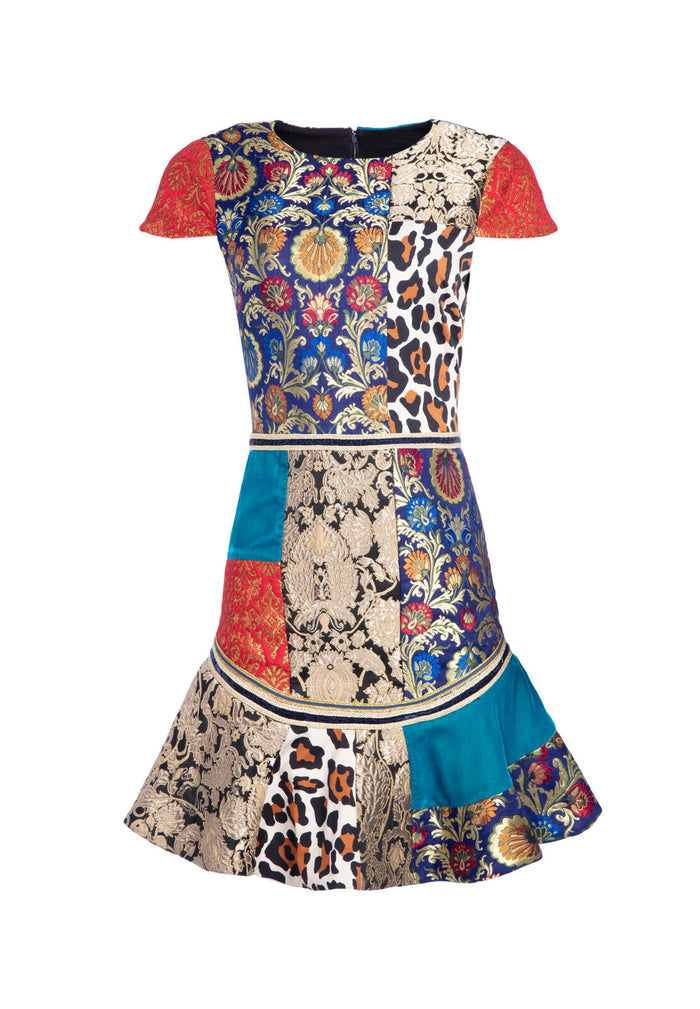 RAPUNZEL PATCHWORK MINI DRESS - MULTI