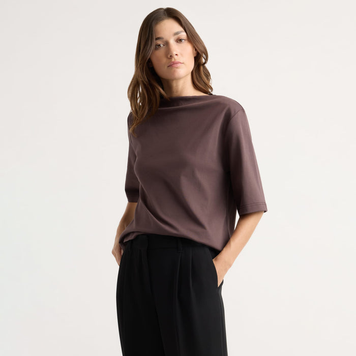 Renée | Raquel Relaxed Slit-Neck Tee in Size Extra Small