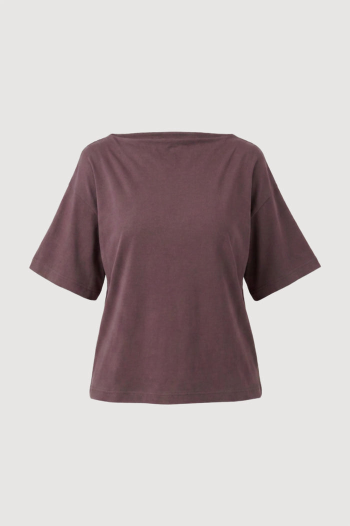 Renée | Raquel Relaxed Slit-Neck Tee - Flat