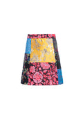 RILEY PATCHWORK MINI SKIRT - BLK MULTI