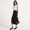 Arya | Rita Asymmetric-Hem Shirred Skirt in Size Small
