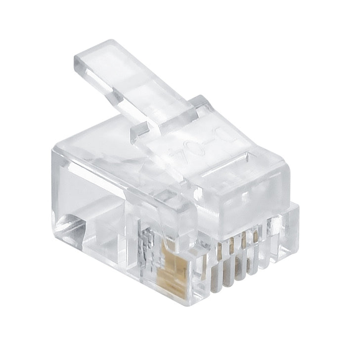 RJ11 (6P4C) Plug for Solid Round Wire 100pk