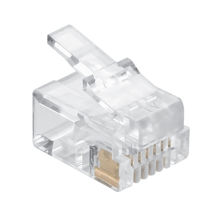 RJ12 (6P6C) Plug for Stranded Flat Wire 100pk