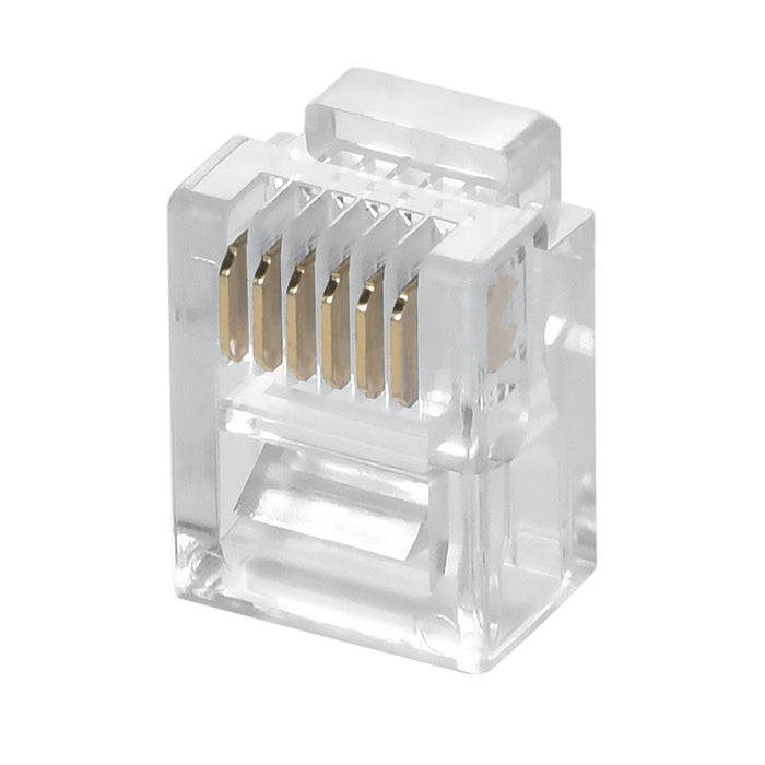 RJ12 (6P6C) Plug for Stranded Flat Wire 100pk