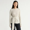 Robin Tie-Front Tencel-Wool Sweater