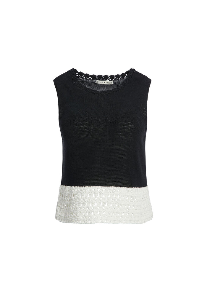 ROSALINA SWEATER TANK - BLACK/WHITE