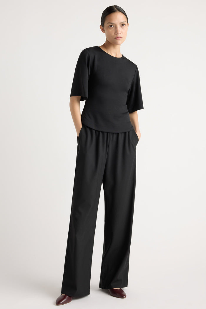 Charlotte | Ryder Wool-Blend Stretch-Waist Pant in Size Small