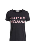 RYLYN SEQUIN SUPER WOMAN TOP - BLACK/ROSE