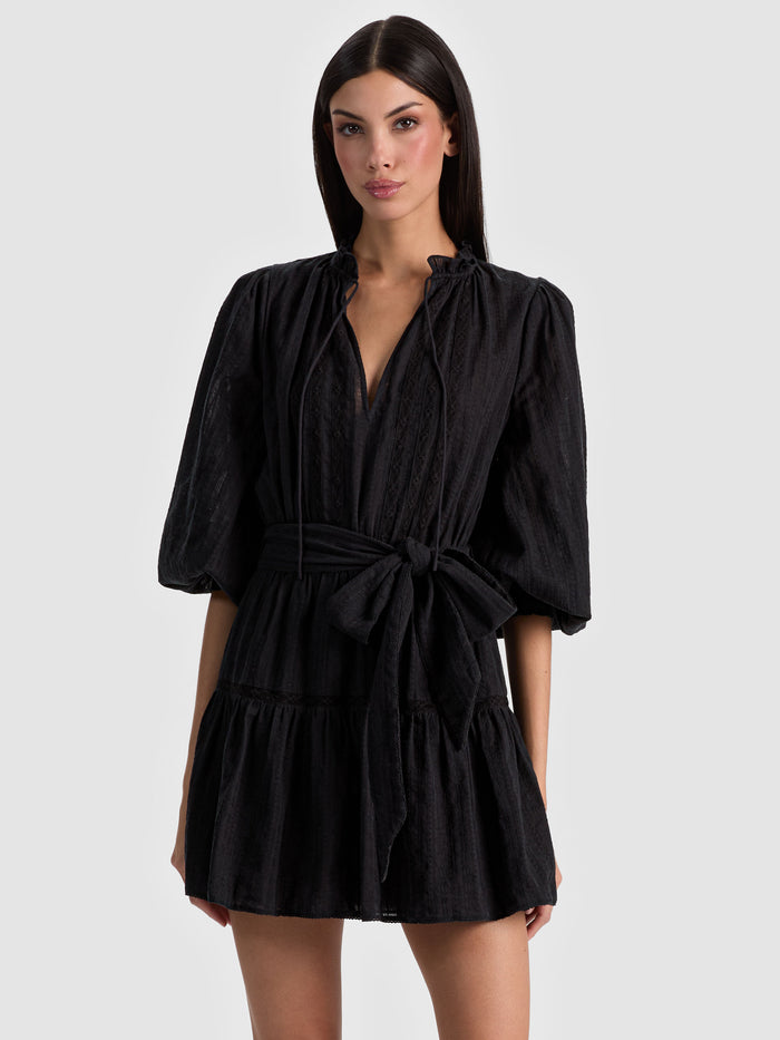 SADIE MINI SHIRT DRESS - BLACK