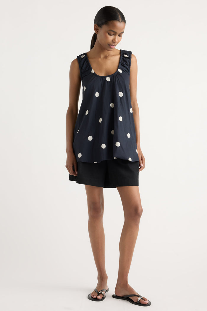 Isilda | Saehee Lightweight Polka Dot Tunic Top in Size Extra Small